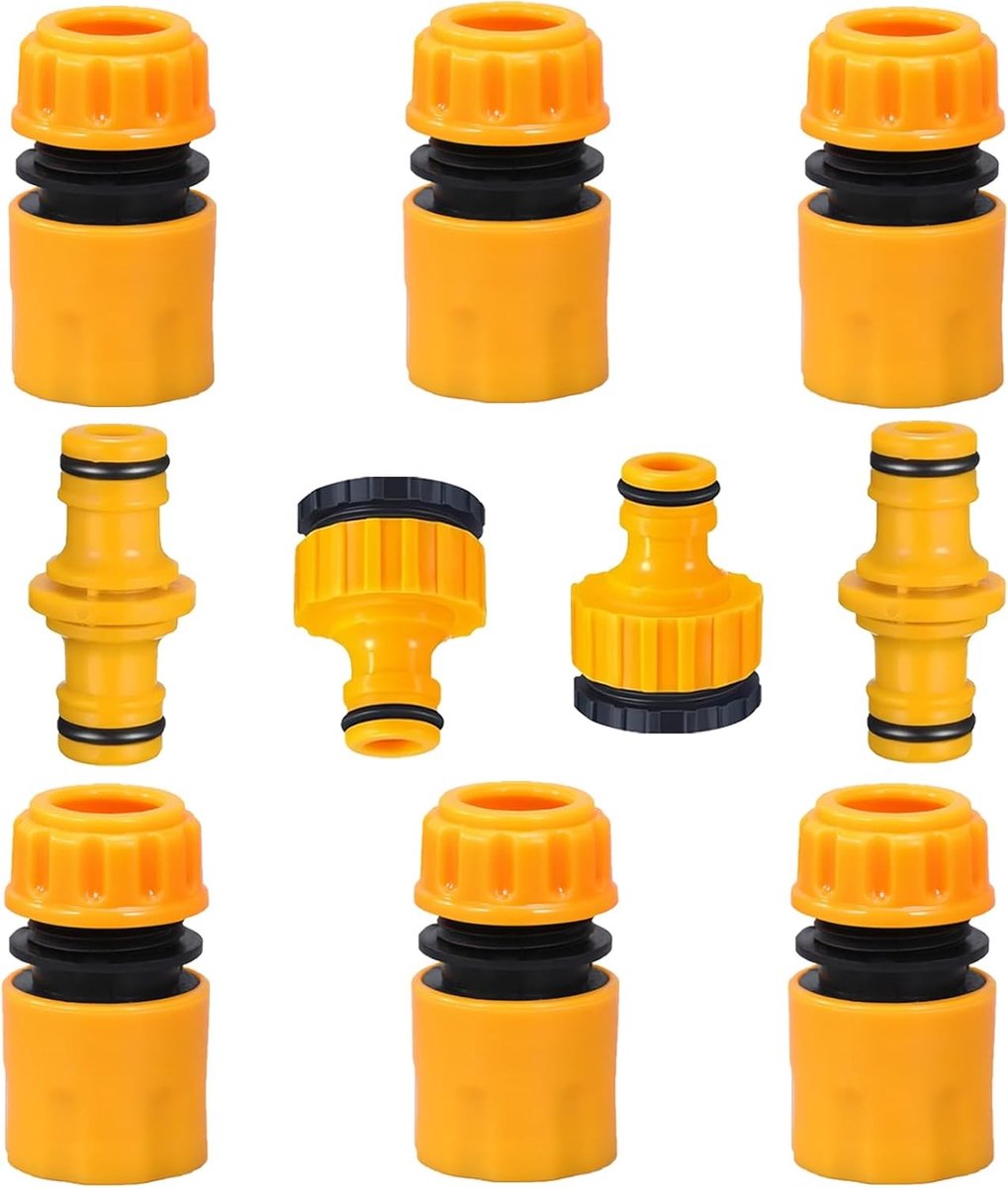SnelShoppen - Hose Connection Kit Tuinslang naar Kraan Adapter, 1/2 Inch Slang Snelle Verbinder, 1/2 Inch Mannelijke Connector, 3/4 Inch Kraan Slang V