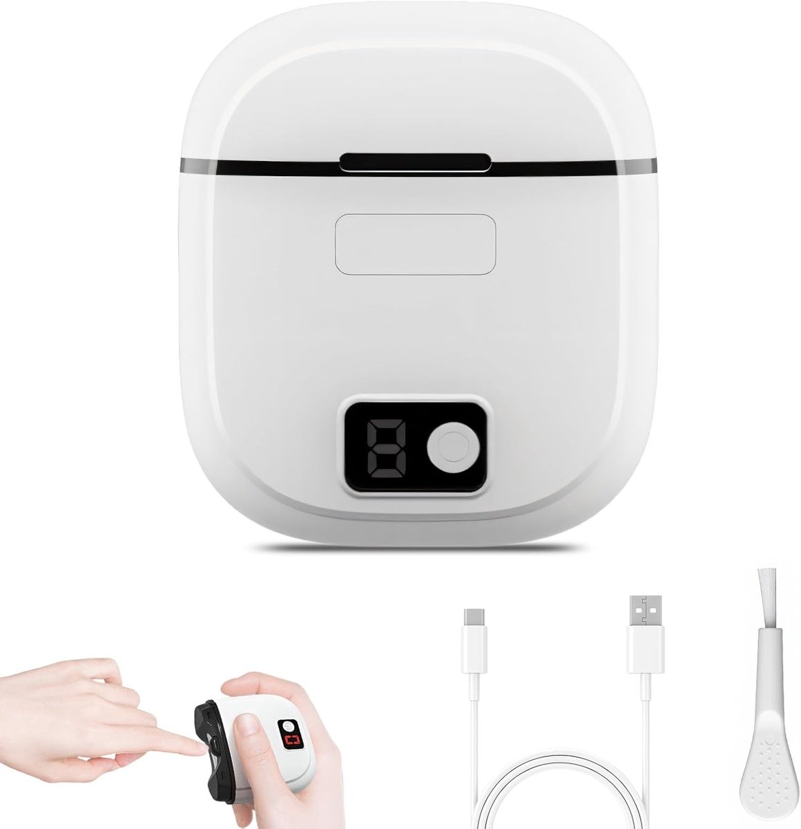 Thijox - Elektrische nagelknipper 3-in-1 met LED licht, 3 snelheden, USB-C opladen, automatisch en draagbaar voor pasgeborenen, volwassenen en ouderen