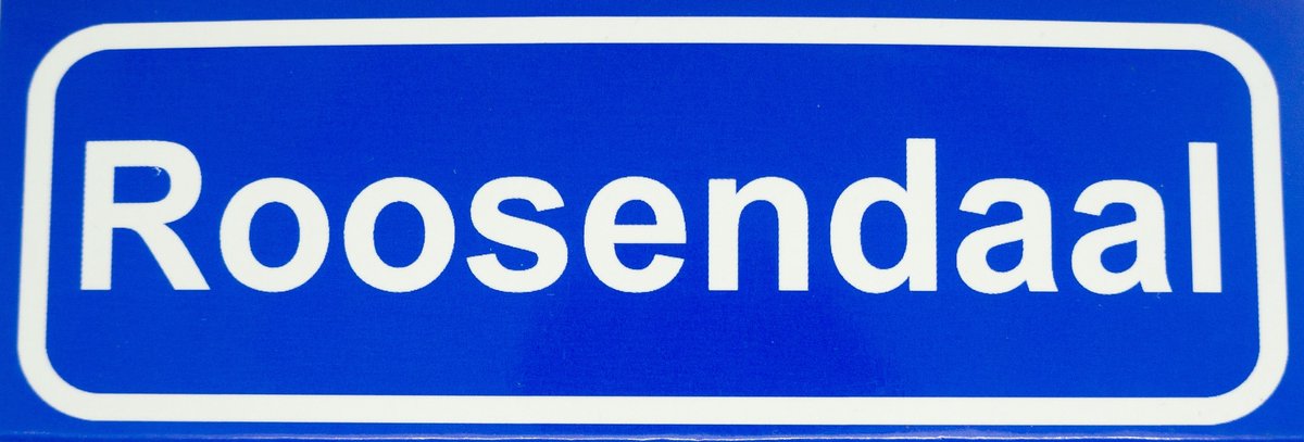 Souv© - koelkast magneet - plaatsnaam bord - kombord - souvenir - koelkastmagneetje - relatiegeschenk Roosendaal