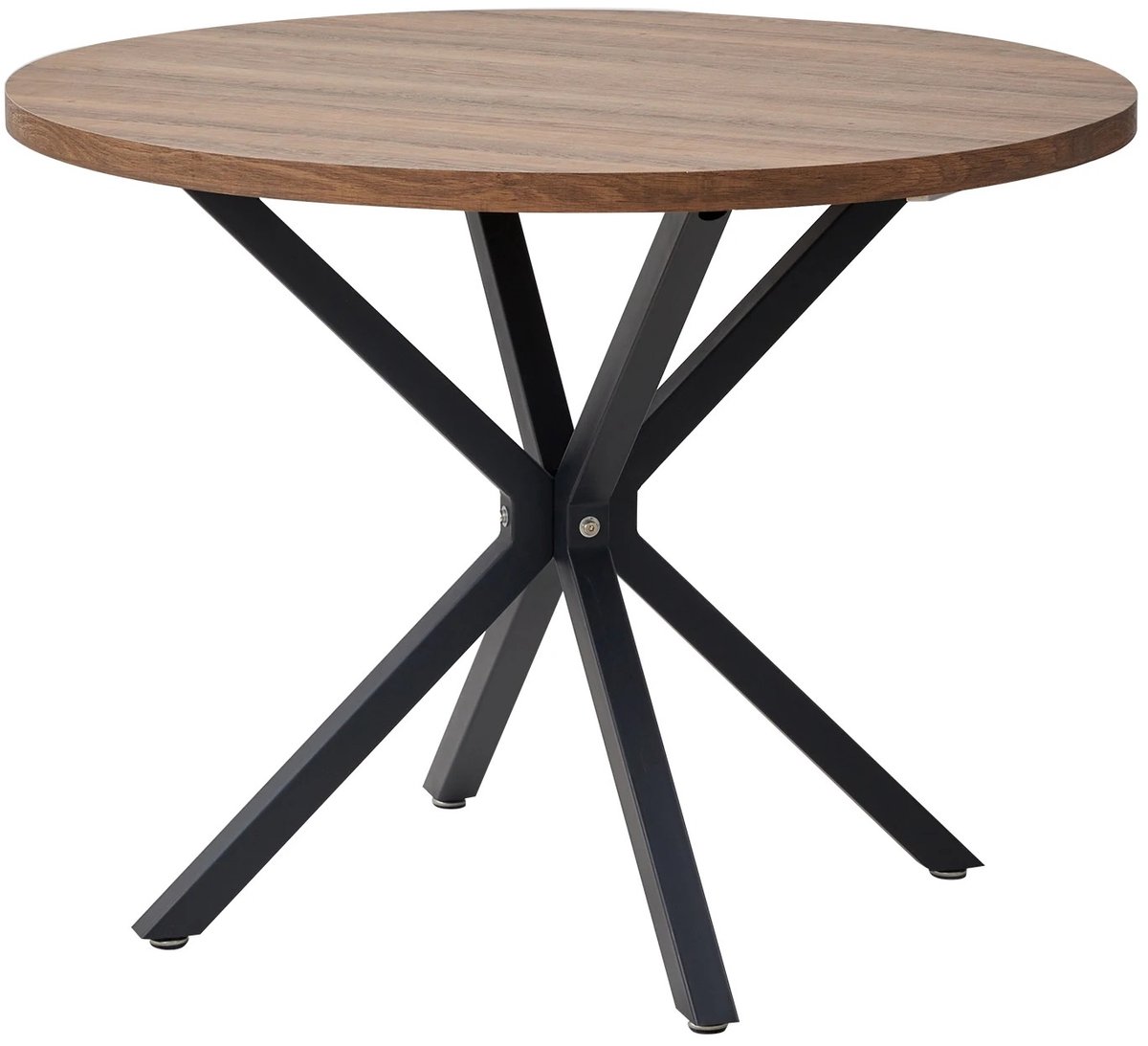 DailyDamaar eettafel - Ronde eettafel - Salontafel - Keukentafel - Stalen frame - Hout - Diameter 10 cm - Donkerbruin