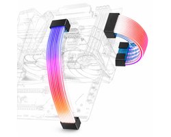 AsiaHorse AURORA-CO - ARGB Kabelhulzen - PSU RGB Verlichtingshulzen - Voor 24-Pin & 2x 8-Pin / 12VHPWR (12+4-Pin) Kabels - 5V 3-Pin ARGB - Zonder Kabels of Controller - Zwart