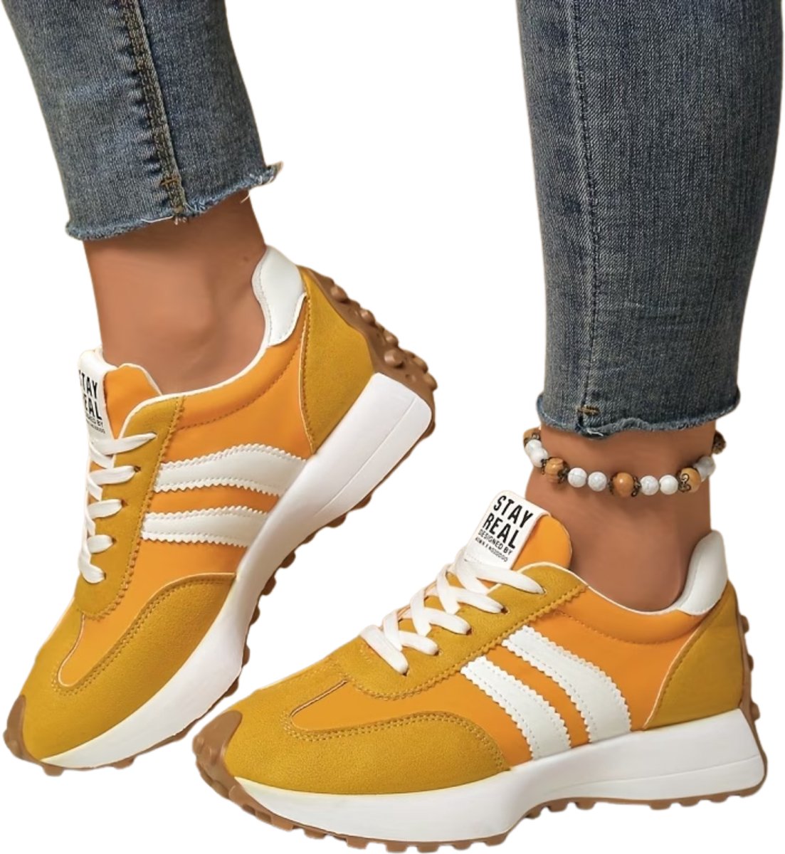 Currero Schoenen Dames Sneakers Comfortabel Slippers Casual Volwassenen 36 Geel