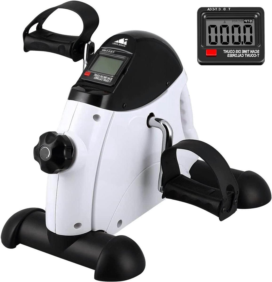 Mini Hometrainer - Pedal Trainer - Arm en Been Training - Verstelbare Weerstand - 41 cm Lengte - Wit