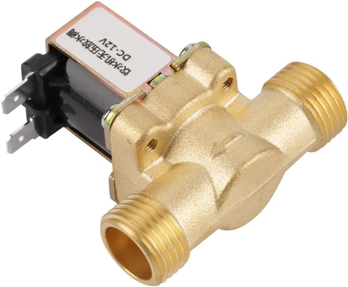 Normaal gesloten elektrische solenoïde klep G1/2 12V N/C, tweewegventiel voor vloeistofcontrole en automatisering