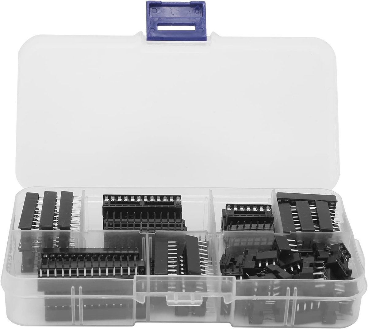 Flat Pin IC Socket Set met 66 Stuks, Assortiment voor Geïntegreerde Circuits, DIP Sockets en Adapter Kits voor Elektronica