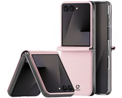 Dux Ducis Geschikt voor Samsung Galaxy Z Flip 8 Leren hoes - backcover - Lichtroze