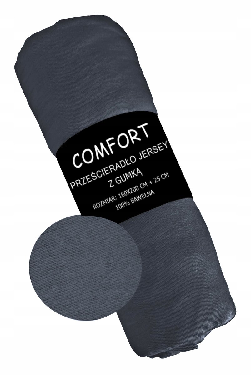 KONEY - Comfort Hoeslaken jersey 160 x 200 cm - Antraciet - 160 g/m² - matras tot 22 cm