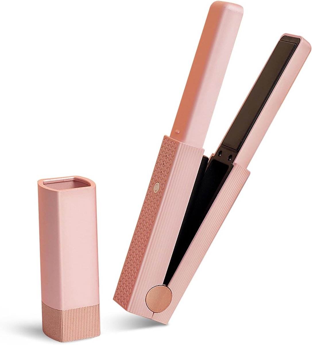 SnelShoppen - Draadloze 2-in-1 Stijltang en Krultang, 3 Warmtestanden 160°-200°, Snel Opwarmend, Hete Haarstylingtools voor Meisjes en Vrouwen in Roze