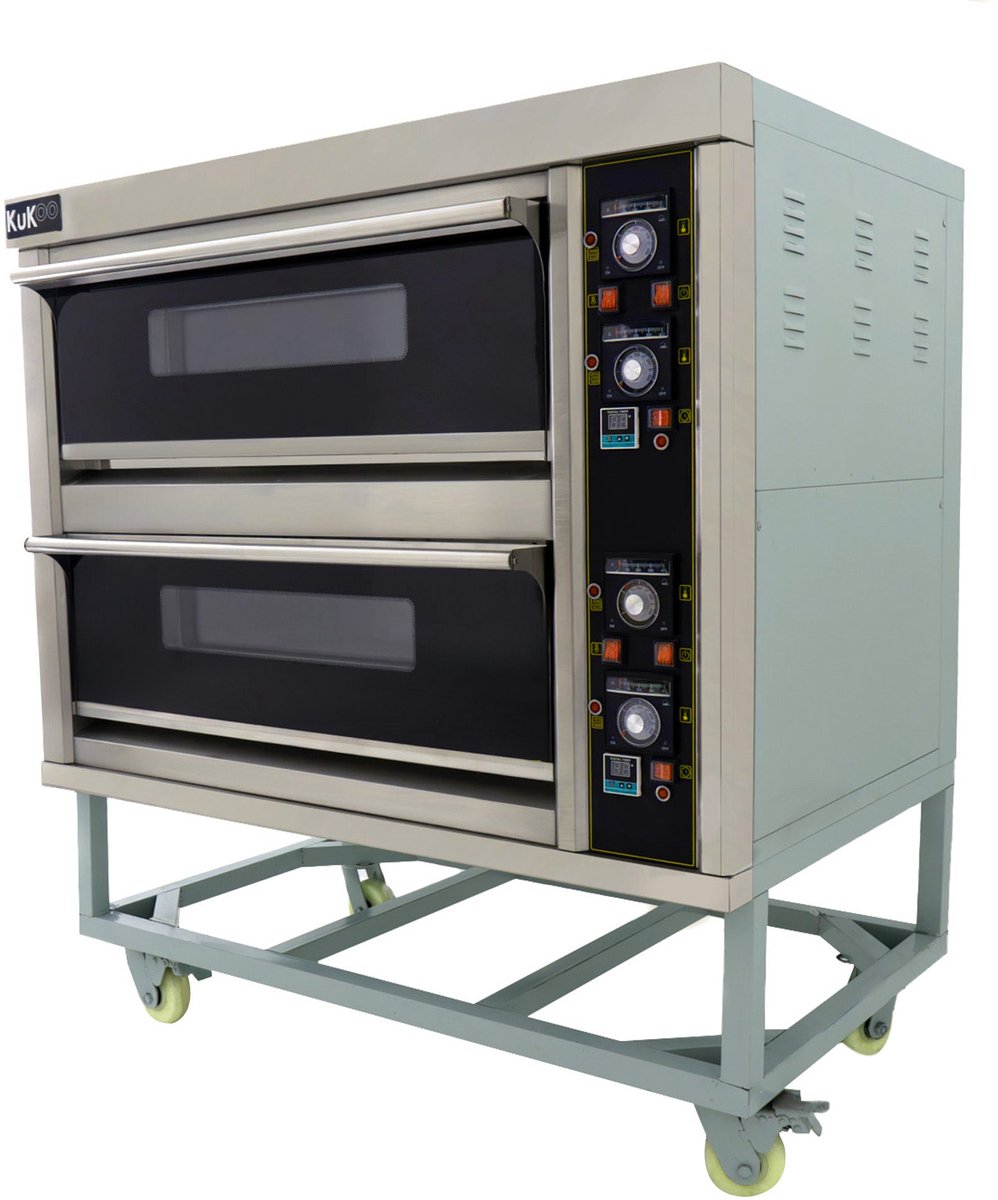 Professionele pizza oven - rvs - 126x81x130 cm - 2 niveaus