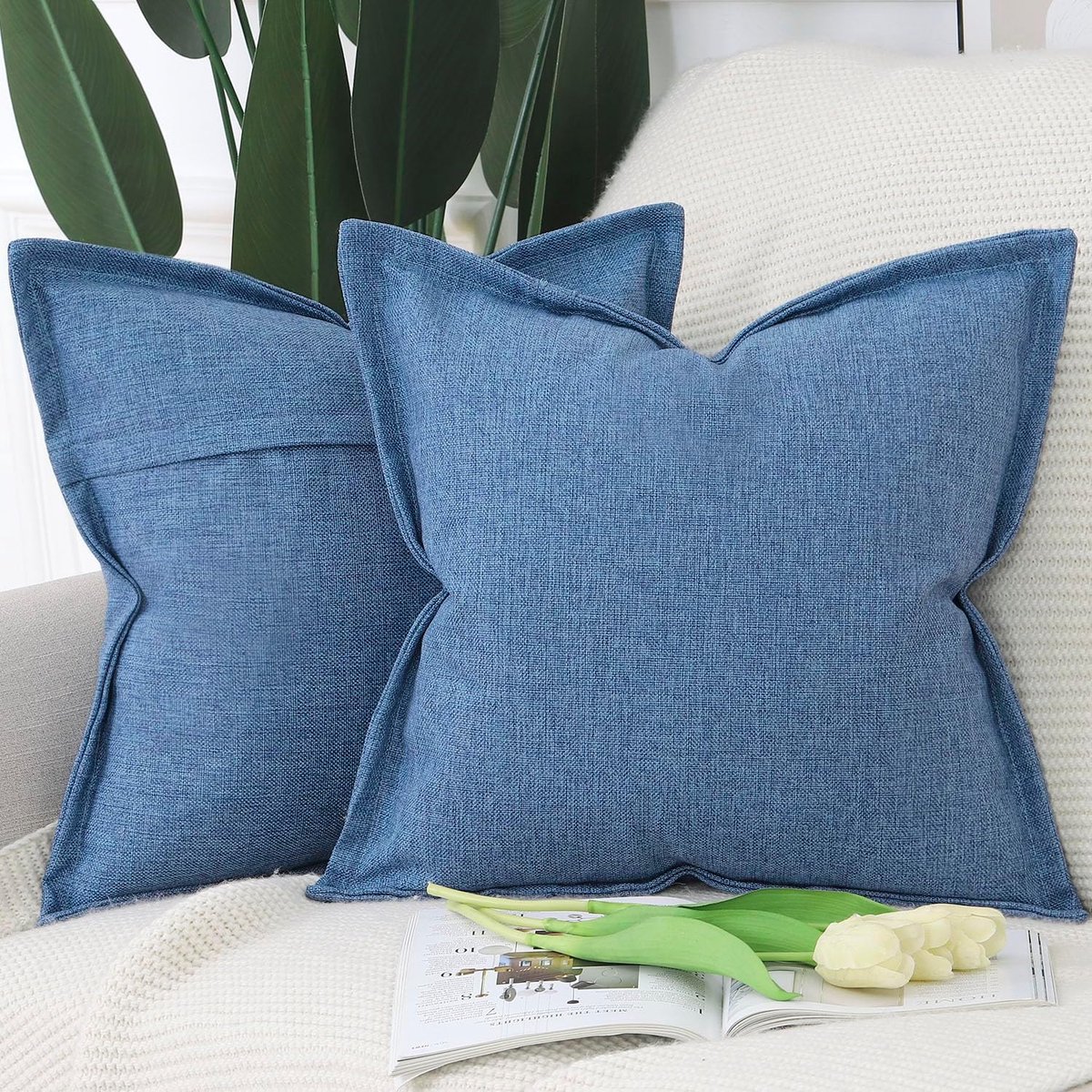 Kussenslopen 50x50cm - Imitatie linnen - Beige - Stijlvolle decoratie voor sofa en slaapkamer - SnelShoppen