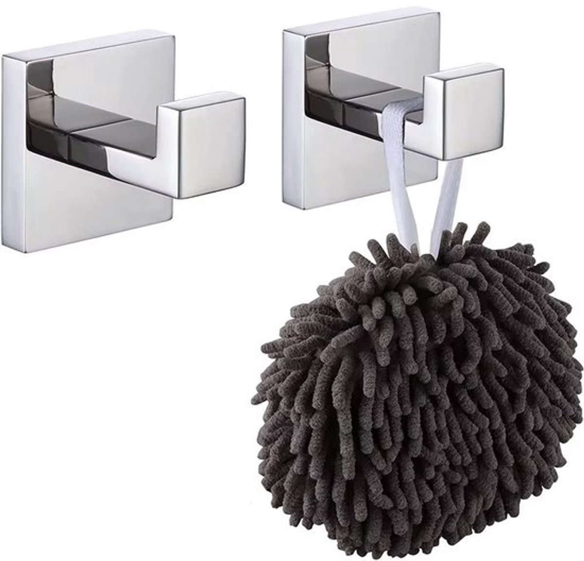 Handdoekhaken Roestvrij Staal - Kledinghaken - Wandhaken - Wandmontage - 2 Stuks - Corrosi