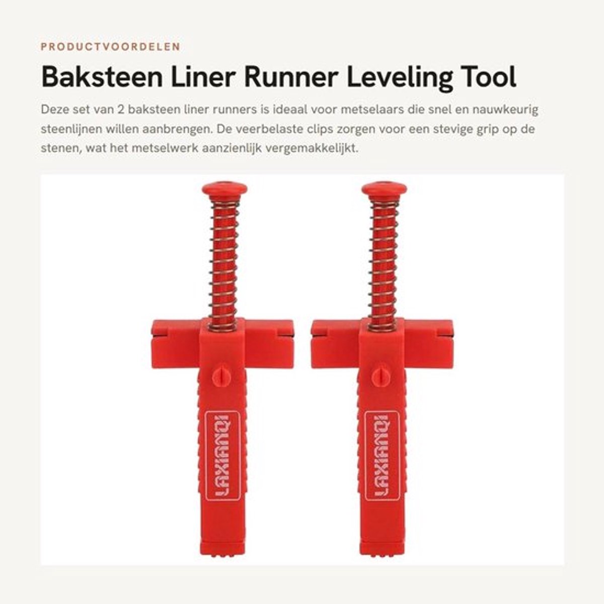Baksteen Liner Runner Leveling Tool Set van 2