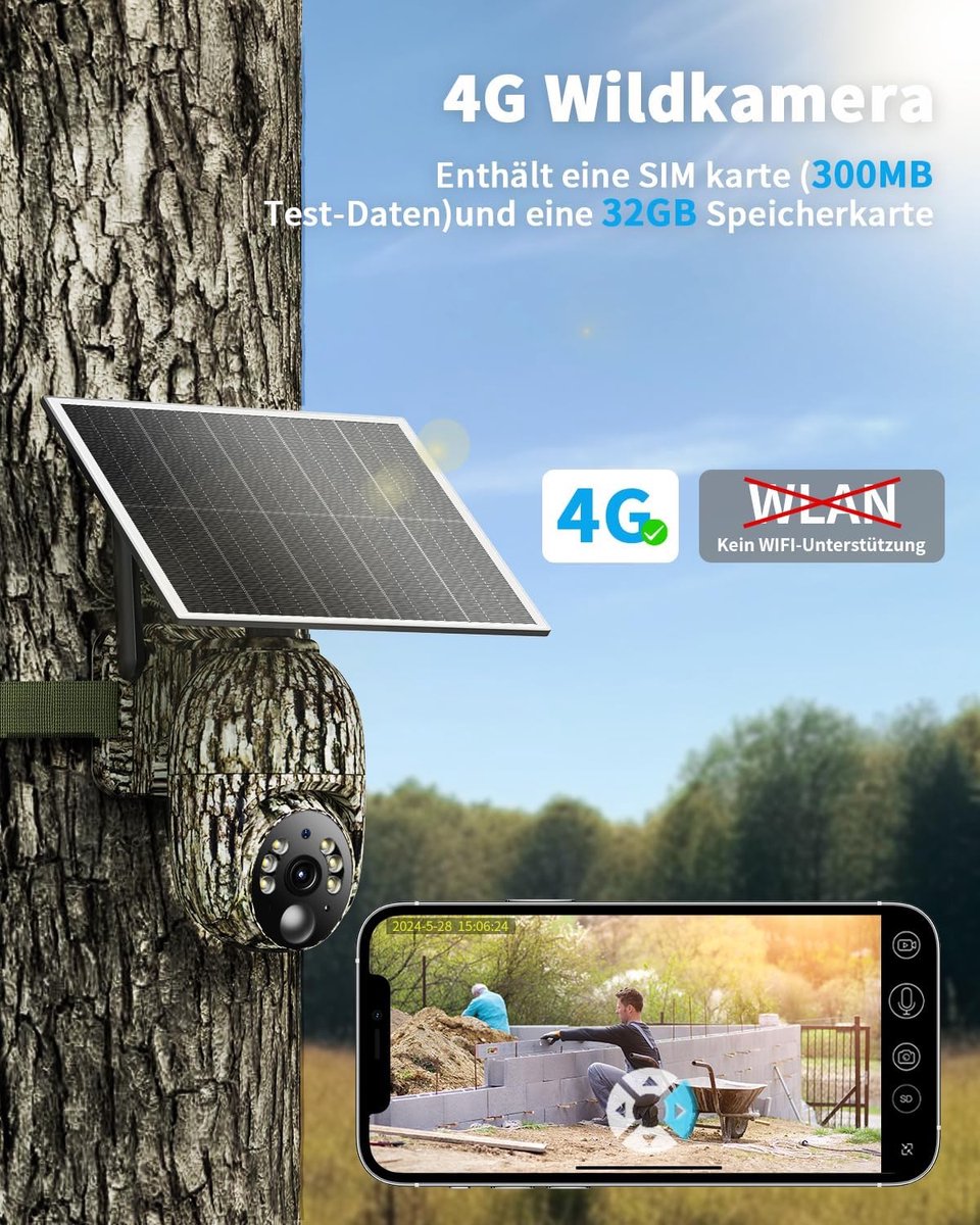 4G LTE fotov trap - 2K camera - nachtzicht - realtime beelden zonder wifi - SnelShoppen