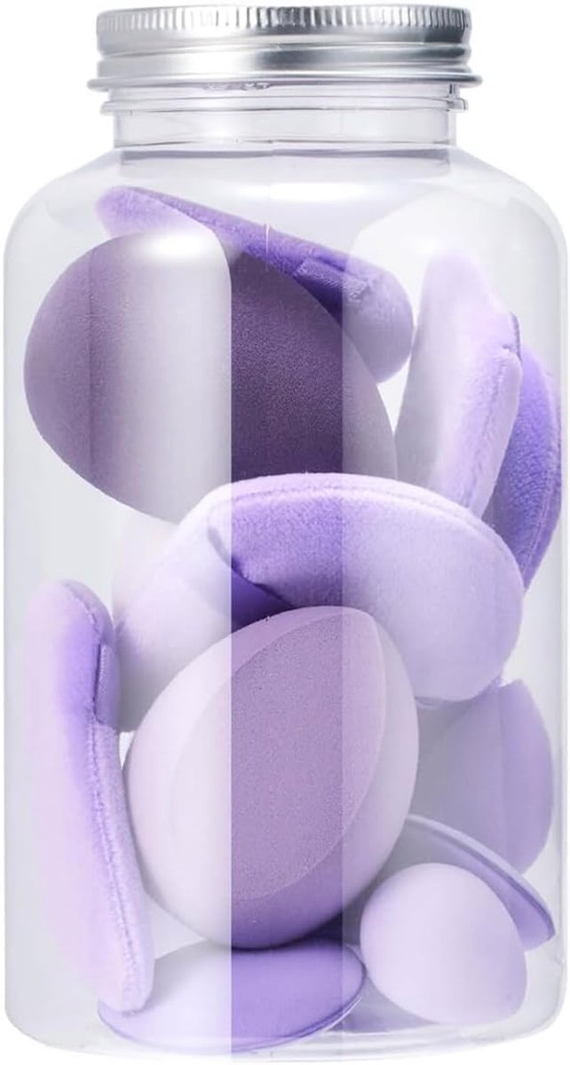 Make-up spons 15PCS - herbruikbare beauty blenders - paars - nat en droog gebruik - SnelShoppen