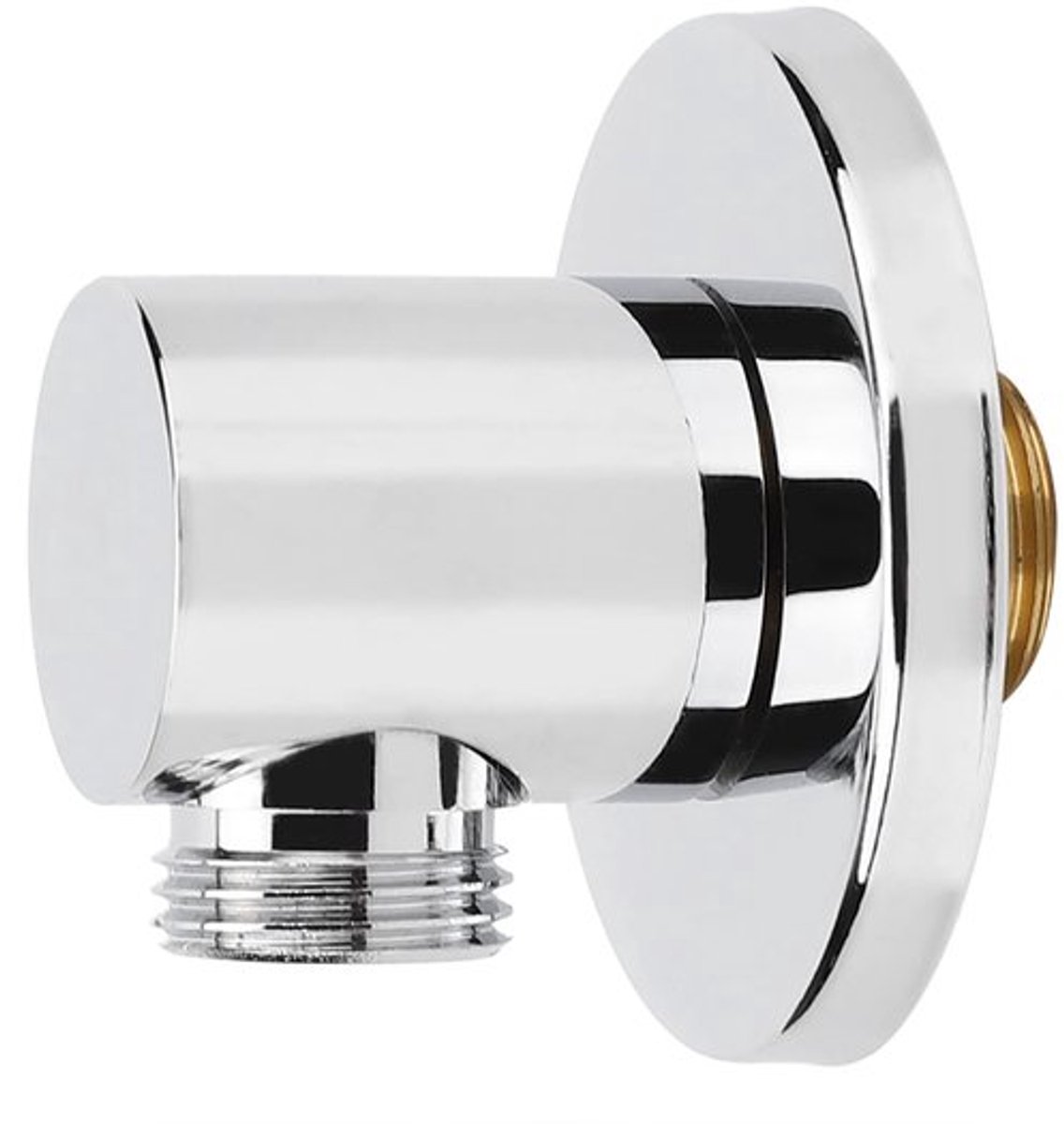 Doucheslang Connector G1/2 inch - Koperen Wandmontage - Gegalvaniseerd Zilver - Messing - 5,5x6cm - Duurzaam en Slijtvast - Doucheconnector