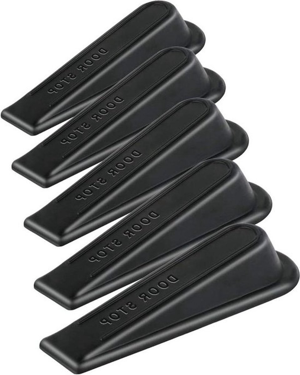 Deurstopper wig rubberen geschikt voor alle vloeren - niet-krassend en antislip design (5 stuks)