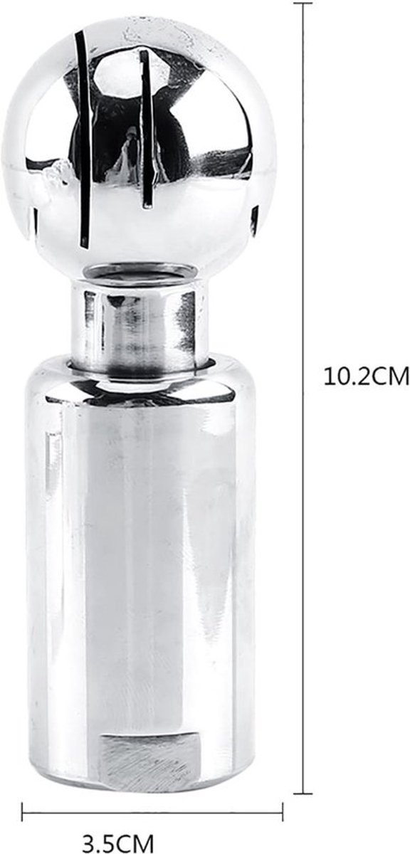 Reinigingsbal Roestvrij Staal - Zelfreinigend - Voor Tanks - 1/2 Inch BSP - Diameter 1-6 Meter - Doorstroomcapaciteit 15 l/min - Reinigingskop