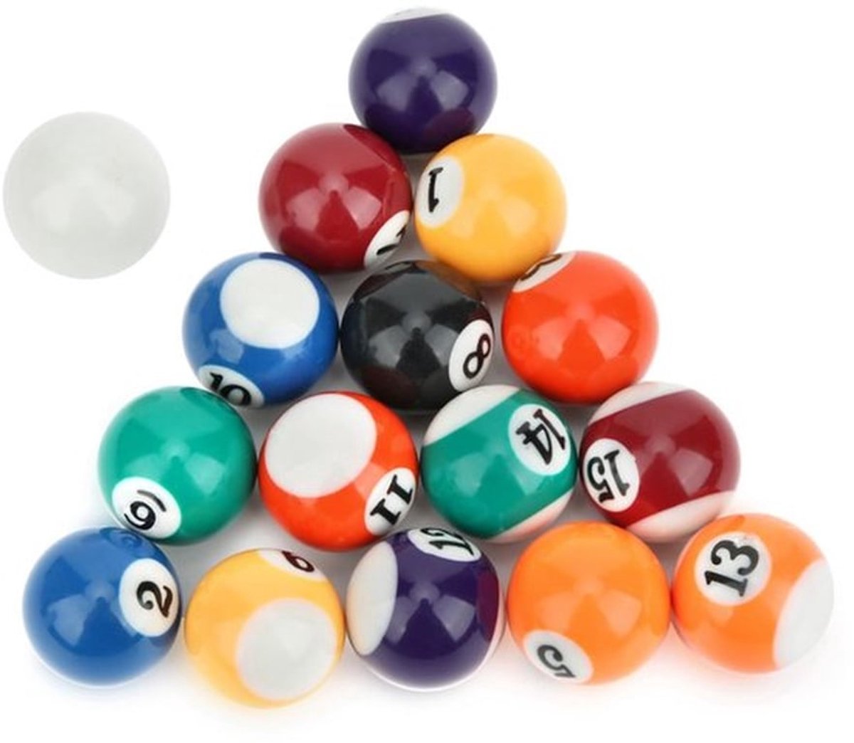 Biljartbal 32MM - 16 Stuks - Polyesterhars - Duurzaam - Geschikt voor Speelkamers - Milieuvriendelijk Materiaal - Minibiljartballen