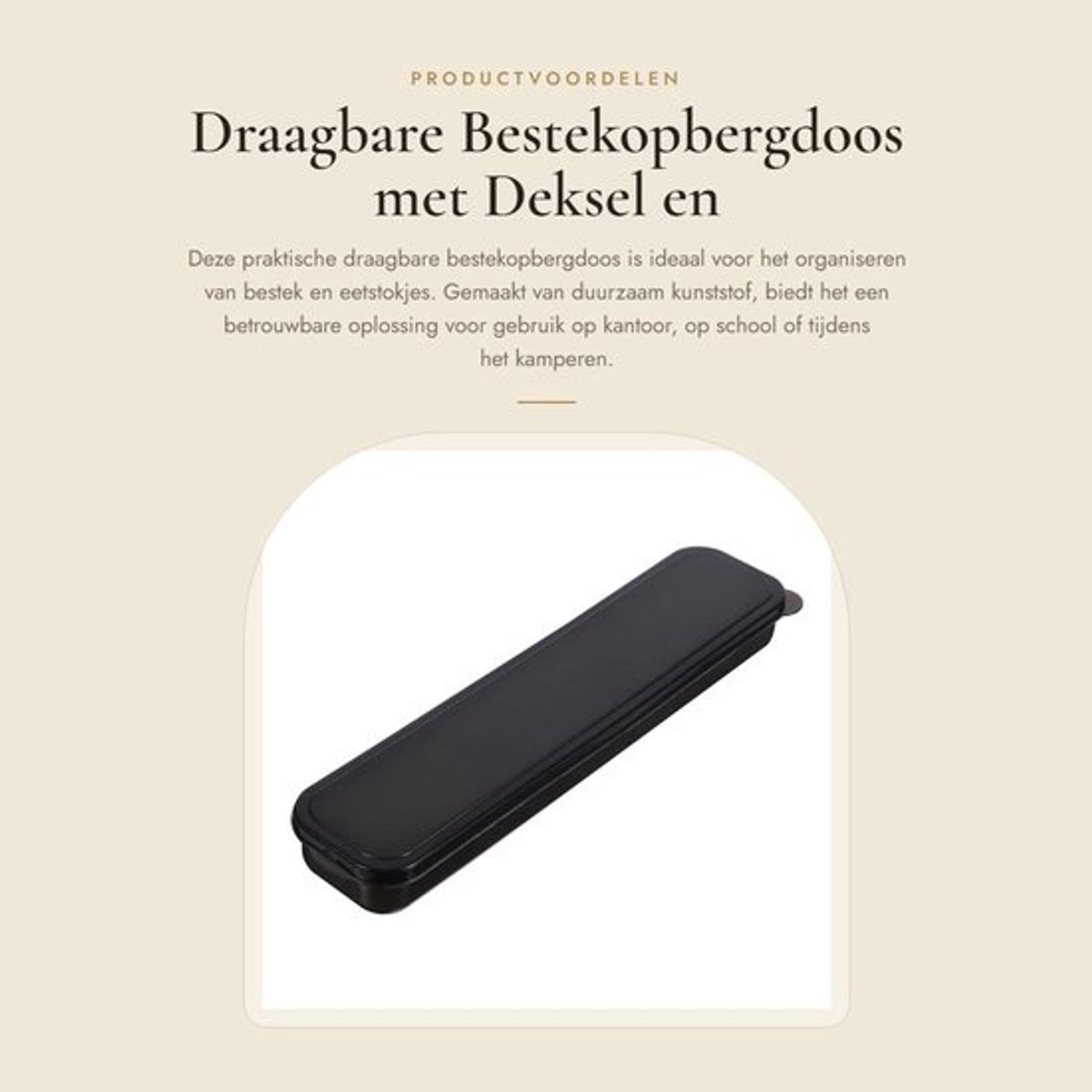 Bestekopbergdoos Draagbaar - Bestekhouder - Organizer - Eetstokjeshouder - Kunststof - 24,5 x 5,8 x 3 cm