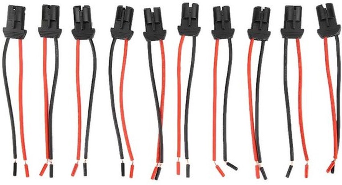 Connector Lamphouder - 10 stuks - Duurzaam rubber - Wedge-gloeilamp - Geschikt voor auto en vrachtwagen - Kleur zwart