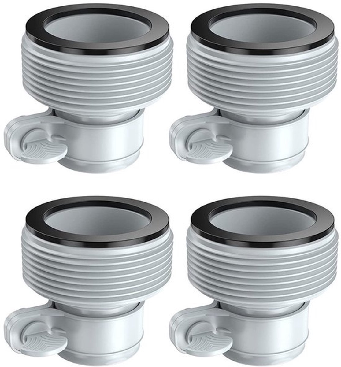 4-delige zwembadslangadapter type B, slangadapter, zwembadslangconnector B-kit, slangconverterconnector Geschikt voor Intex filterpomp, 1,5 inch slang, zeewatersysteem, accessoires Geschikt voor inbouwzwembaden