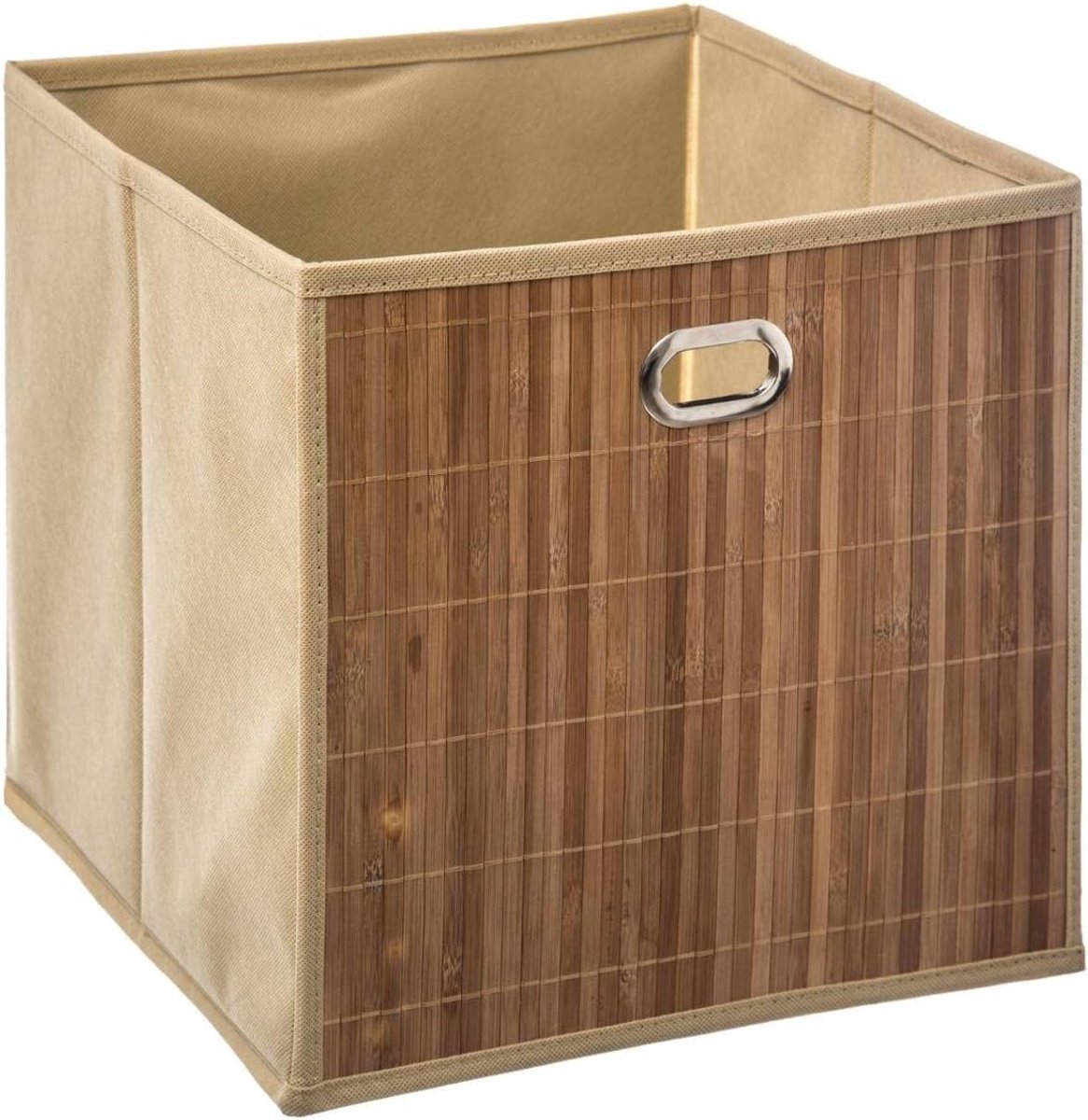 Mand 31 x 31 cm - mix n' modul latte bamboo - stevig en stijlvol - perfect voor opberging - SnelShoppen