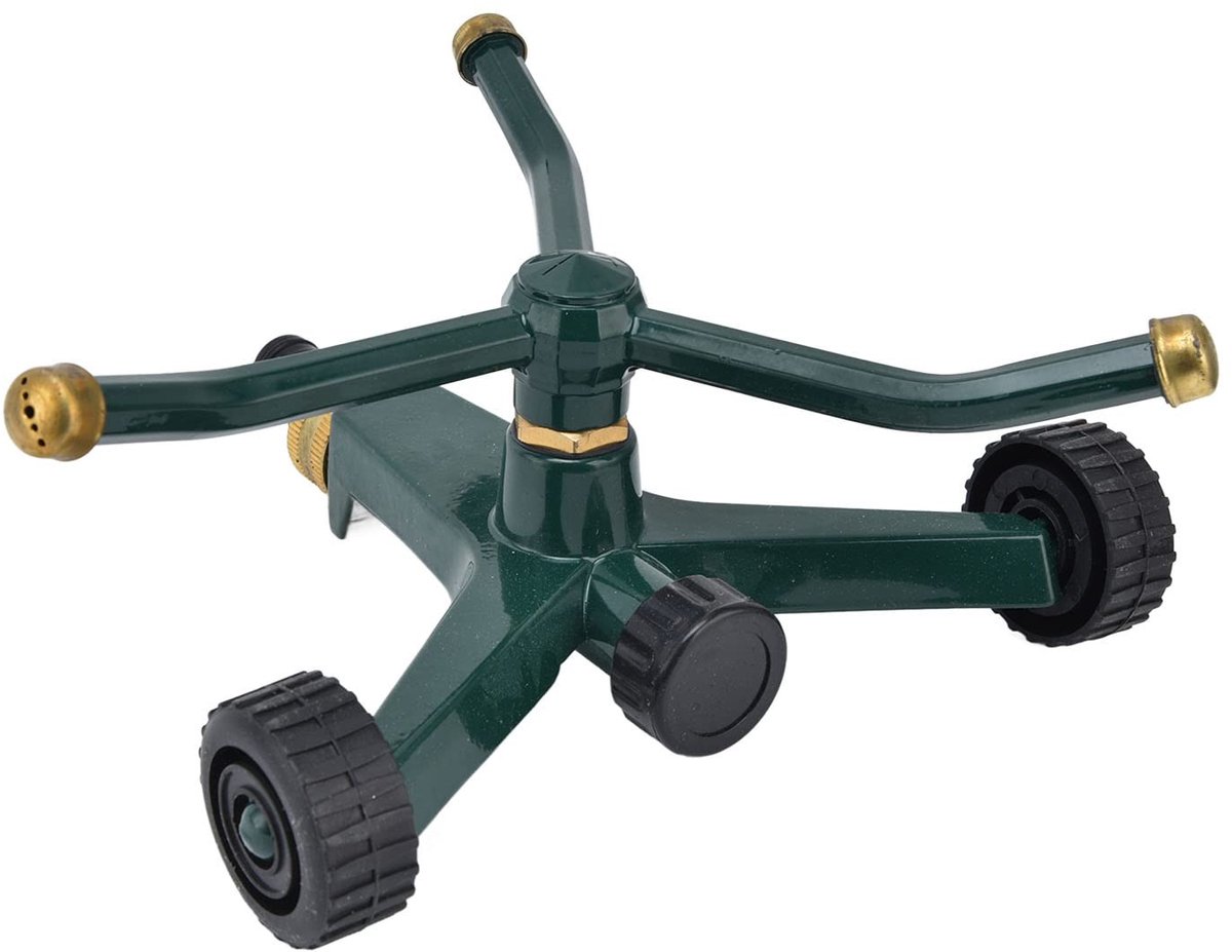 Dailygoods- Sprinkler 360 graden draaibaar - Gazonsproeier - Roestvrij staal - G3/4 aansluiting - 10 m irrigatie - Lichtgewicht 572 g