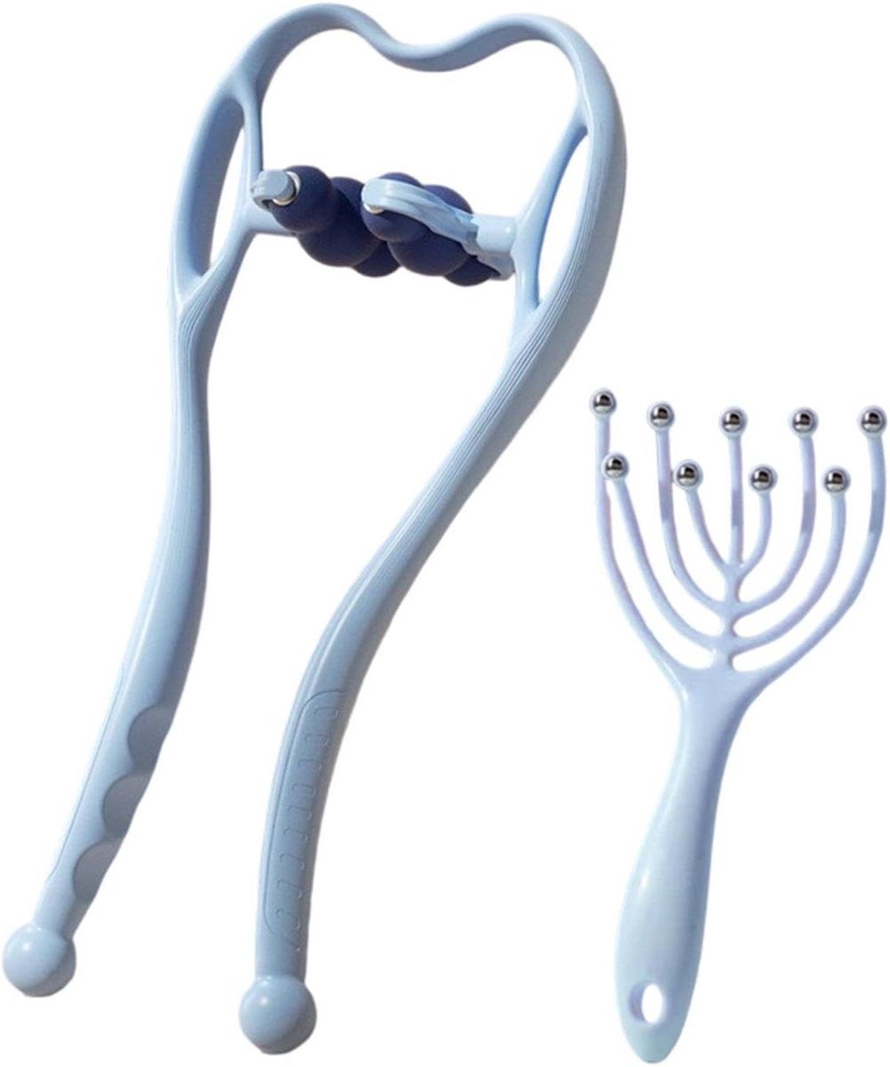 Nekroller Massage Tool - Hoofdmassage Gereedschap - Spieren Ontspannen - Zes Massageballen - 37 x 18 cm - Blauw