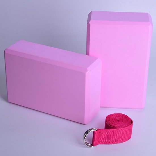 Yoga Set - Thuis Training - Holistische Training - Complete Kit - 183x61cm Mat - Roze — afbeelding 3