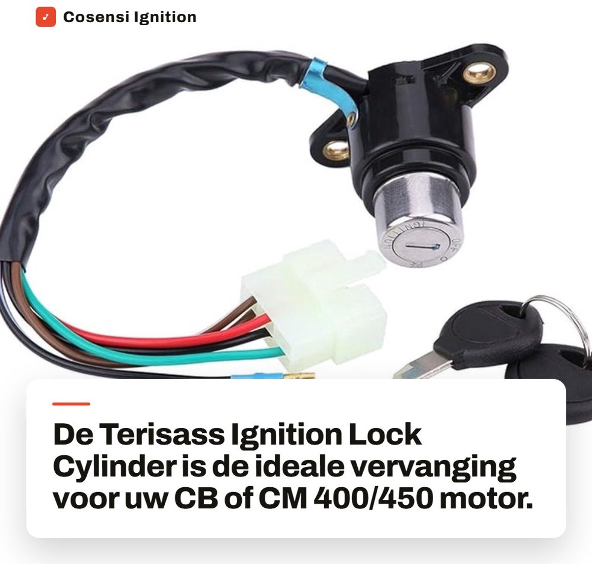 Dailygoods - Ignition Lock Cylinder voor CB/CM 400/450 - Startschakelaar met 2 Sleutels