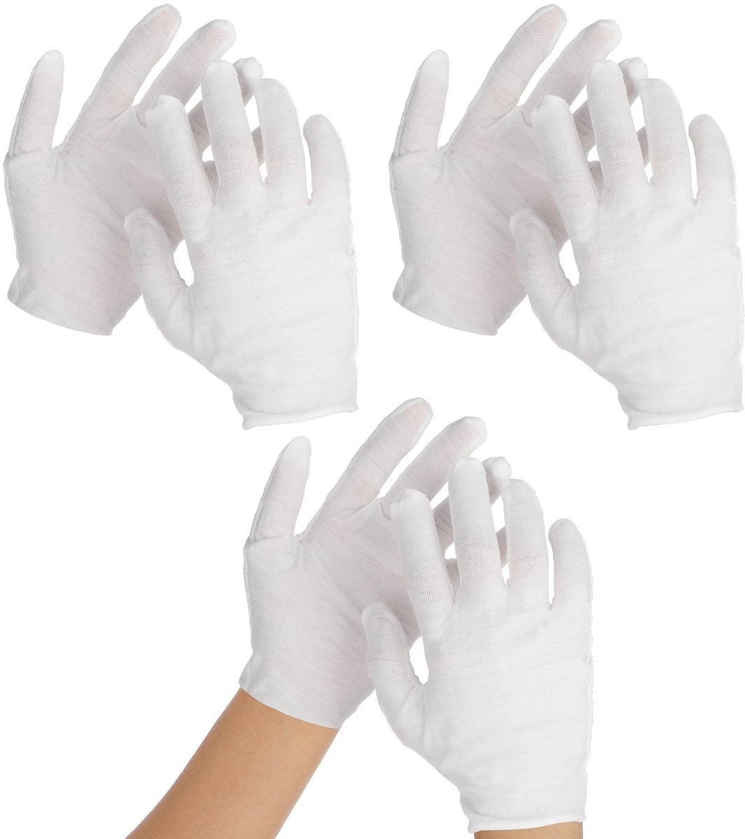 Dailygoods- Handschoenen Katoen - 3 Paar - Ademend - Huidverzorging - Cosmetisch - Wasbaar - Geschikt voor Autorijden - Inspectiehandschoenen