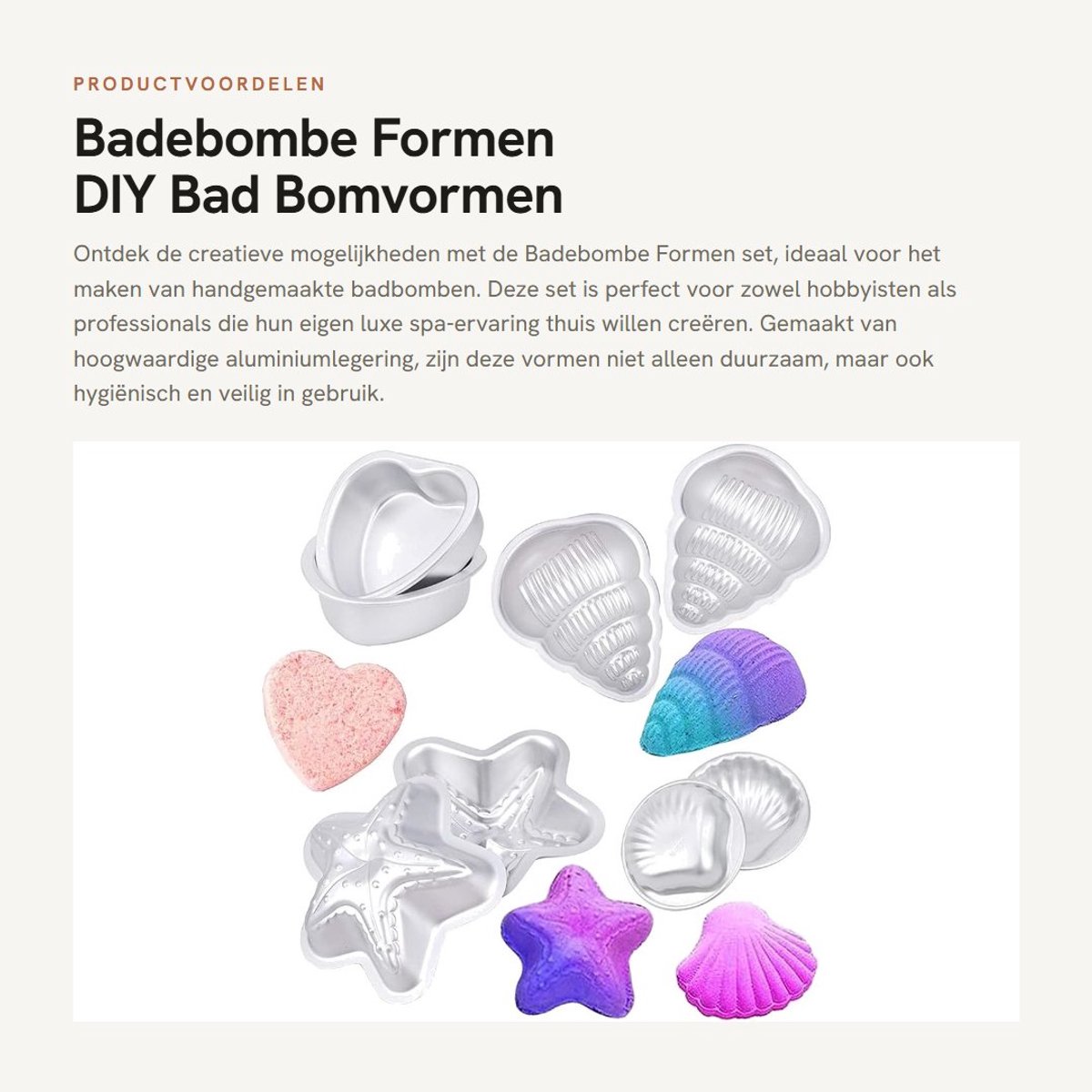 Dailygoods- Badebommen Set - 8 Stuks - Hoogwaardige Aluminiumlegering - Duurzaam - Hygiënisch - Makkelijk te Ontvormen - Compact Formaat - Badbomvorm