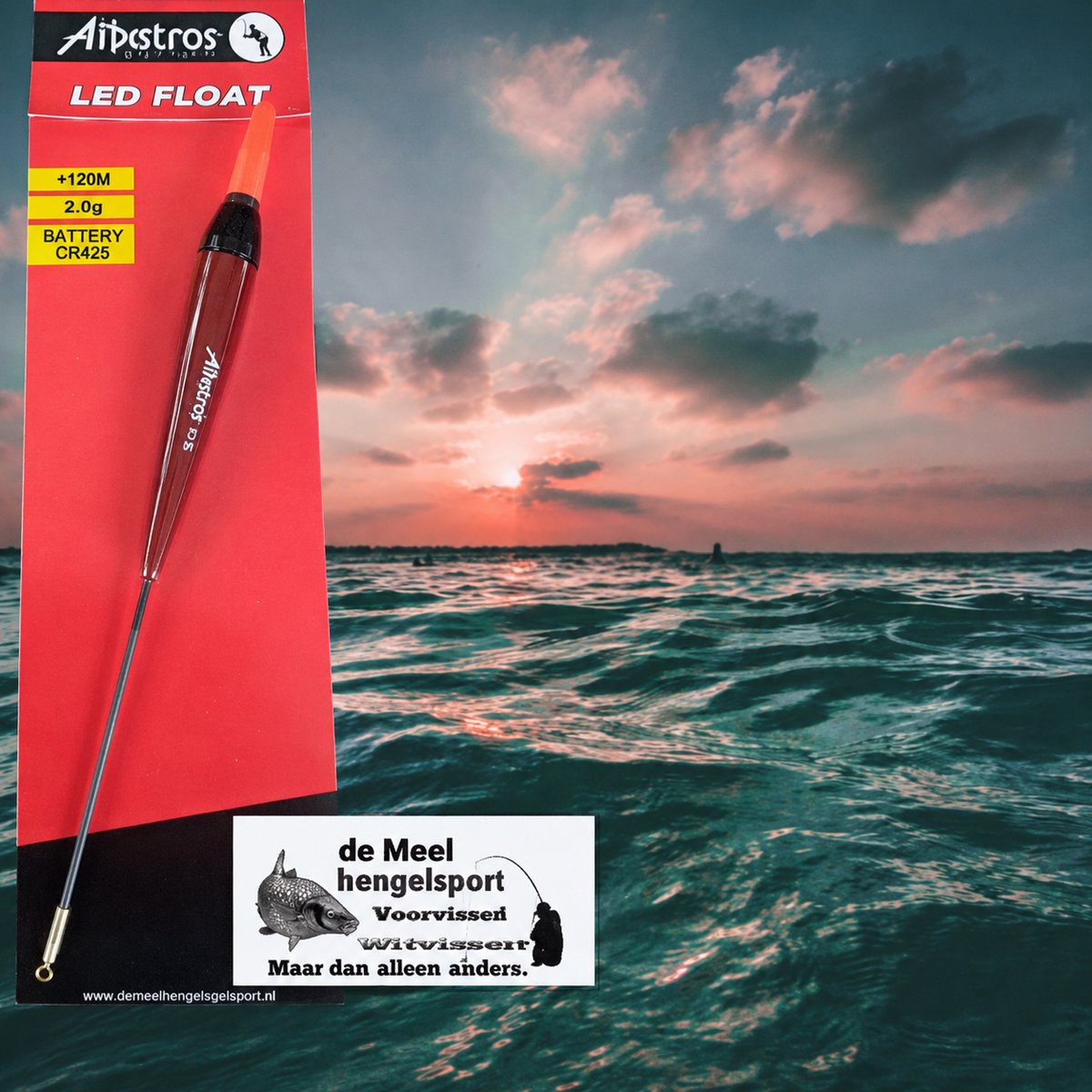 Albatros LED Float Owen batterij dobber 2 gr voor avond- en nachtvissen
