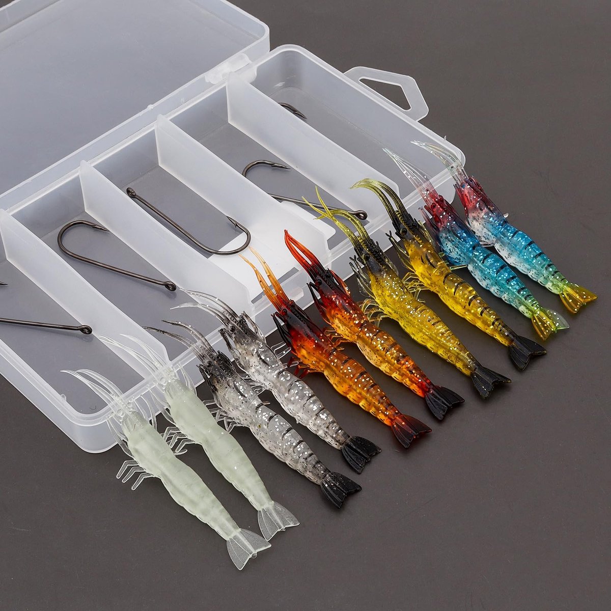 Dailygoods- Garnalen Aas 10 Stuks - Zacht Aas - Haak Voor Forel/Barst/Zalm - Vis Aas - Vissport Accessoires - Kwaliteitscontrole - Visaas