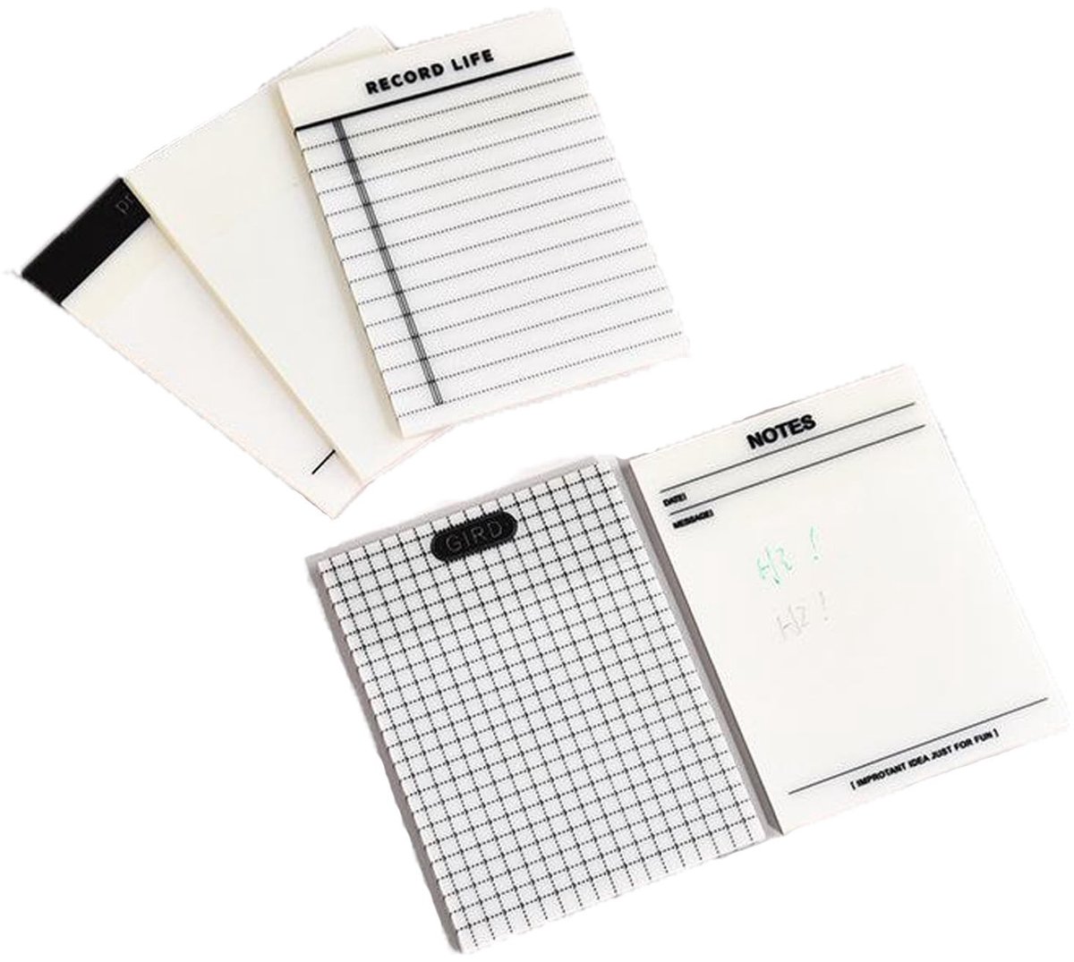 Dailygoods- Plakbriefjes 5 Stuks - Zelfklevende Notities - Transparant - Voor School/Kantoor - Eenvoudig Opnemen - Kleine Zichtbaarheid - Notitieblok