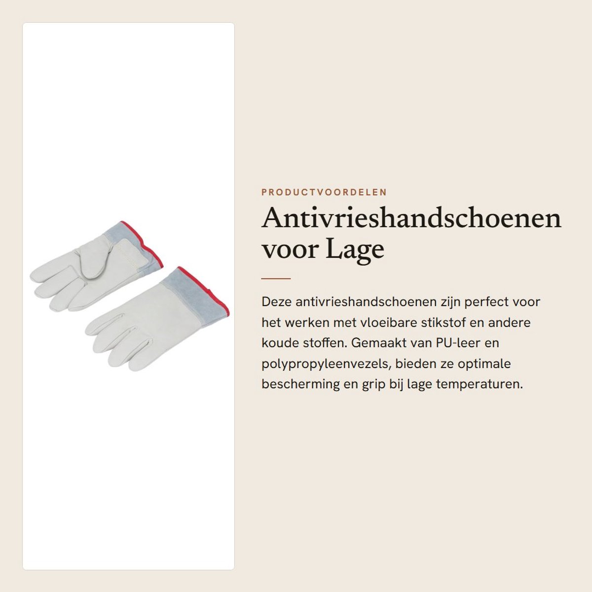 Dailygoods- Antivrieshandschoenen 26 cm - PU-leer - Lage Temperatuurbestendig - Vloeibare Stikstof - Biomedisch Laboratorium - Extra Lengte - Werkhandschoenen