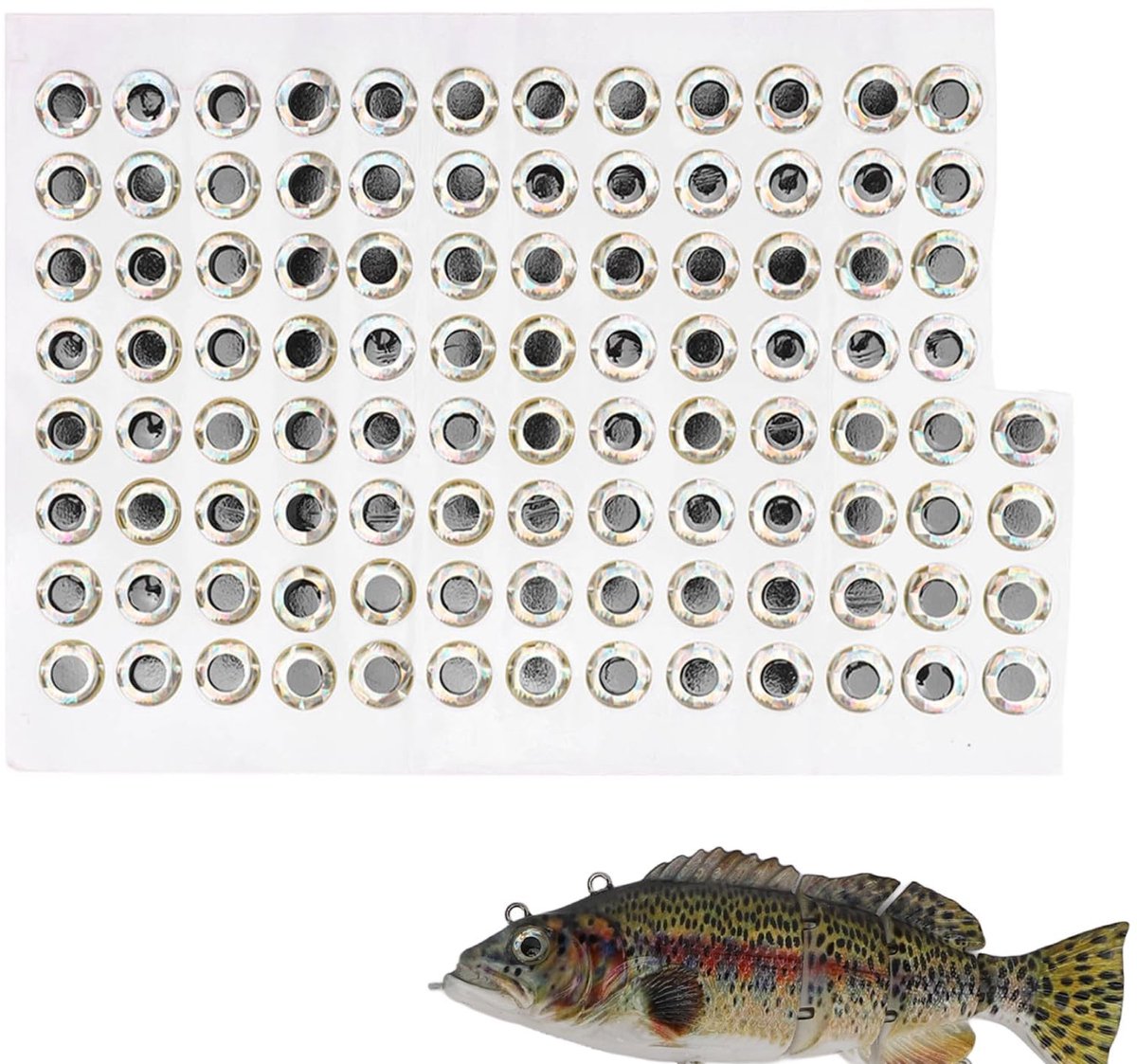 Dailygoods- Fischaugen 100 Stuks - Kunstmatige Visogen - 3D-Simulatie - Vissersaccessoires - Aasogen - Voor Vissers