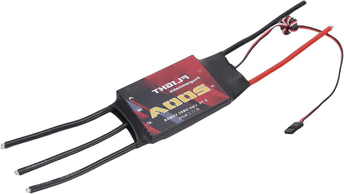 Borstelloze ESC - Snelheidsregelaar - Vliegtuig Controle - Hoge Stroom Capaciteit - 200A - Zwart