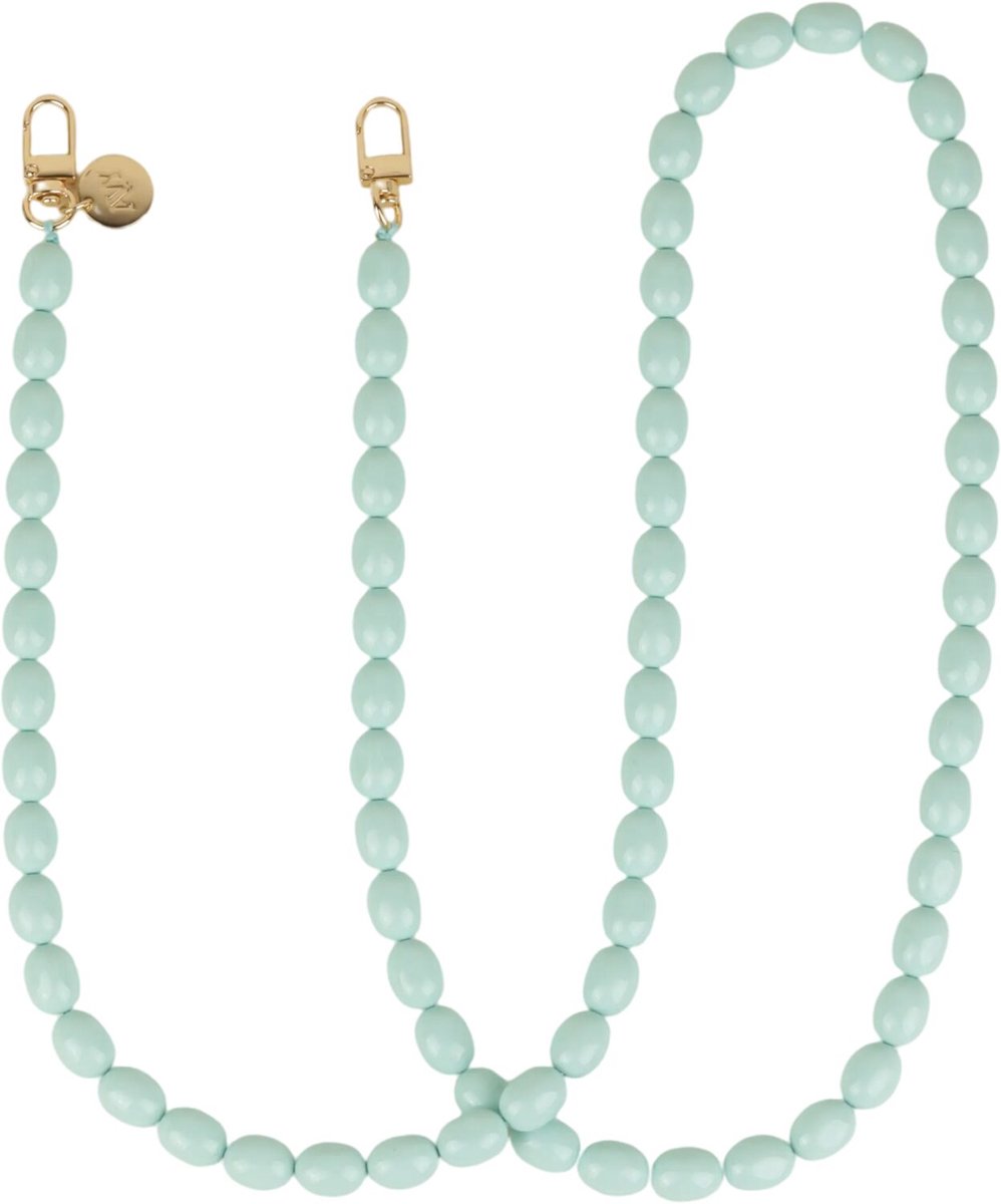 AVY Crossbody Telefoonkoord | Rosario Blue | Lang Koord | Universeel voor alle Hoesjes | Geschikt voor iPhone, Samsung en meer | 120CM | Kralen Ketting | Blue