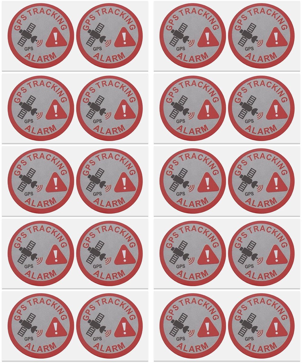 Dailygoods- Waarschuwing Sticker 20 Stuks - GPS Tracking Sticker - Zelfklevende Sticker - Waterdichte Sticker - Diefstal Bescherming - 3 cm Diameter - Diefstalsticker
