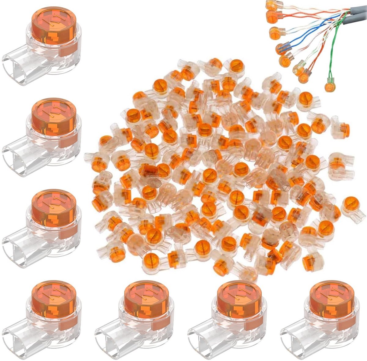 Dailygoods- Draadconnector 100 Stuks - Kabelverbinder Waterdicht - Kabelschoentjes - Draad Connectoren - Robotmaaier Connector - UY Verbindingen