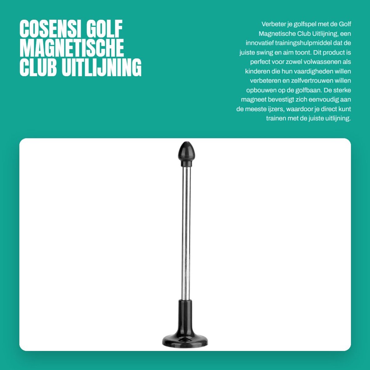 Dailygoods- Golf Uitlijningshulpmiddel met Sterke Magneet - Telescopische Paal - Golf Trainer voor Volwassenen/Kinderen - Swing Aimer - Professioneel/Beginner - Verstelbare Lengte - Golftrainer