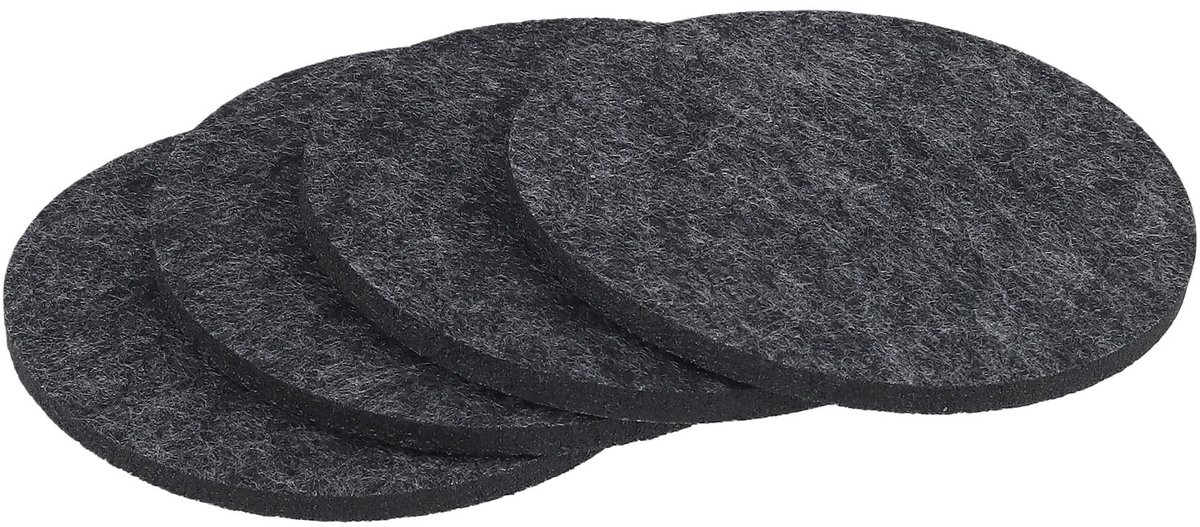 Dailygoods- Vilten Onderzetters 60 Stuks - Ronde Onderzetters 10 cm - Antislip - Donkergrijs - Bescherming tegen Krassen - 5 mm Dikte