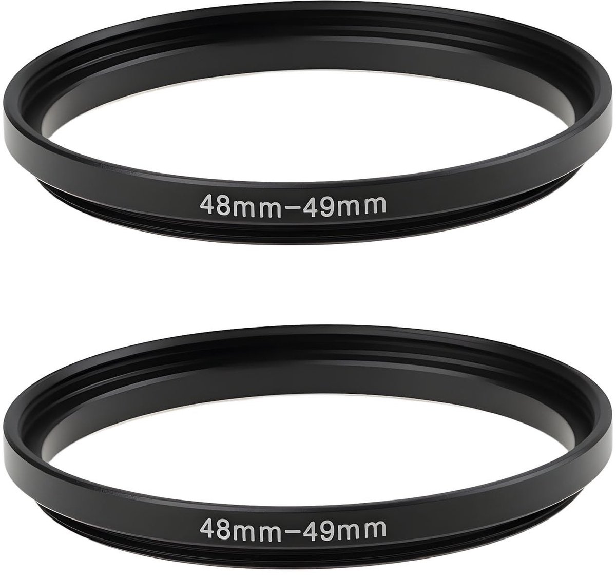 Dailygoods - Camera Lens Filter Step-Up Ring Adapter - 2 - Zwart - Geschikt voor 48mm lens - Maak 49mm filters mogelijk - Hoogwaardige metalen co...