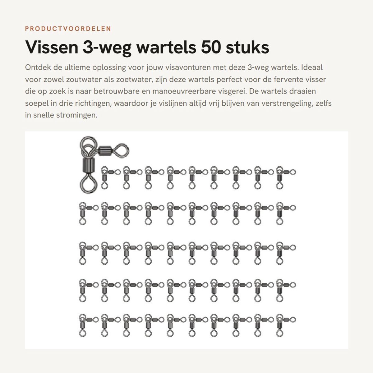 Dailygoods- Wartels Draaibaar - 3-weg Wartels - Heavy Duty Connector - 50 Stuks - Waterdicht - Hoogwaardig Koper - Visconnector