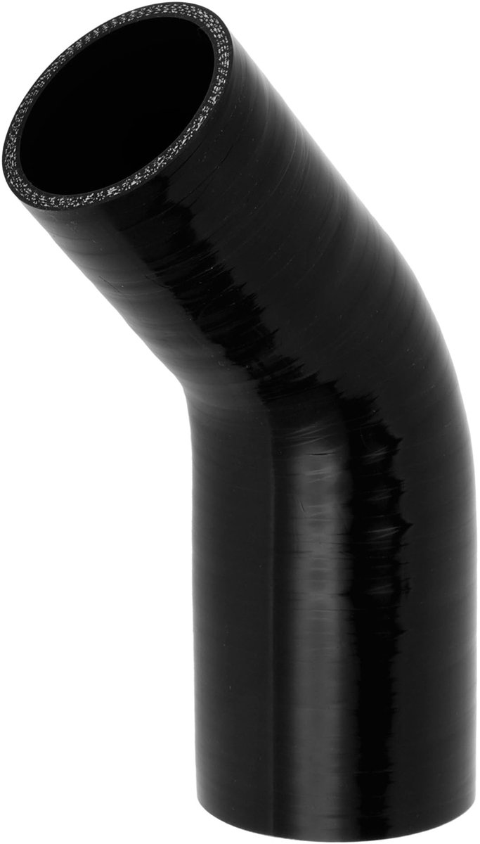 Dailygoods- Koelvloeistofslang - Zwarte Siliconen Slang - 51-60 mm Binnendiameter - 102 mm Lengte - 45 Graden - Hoge Temperatuur Bestendig - Siliconenslang