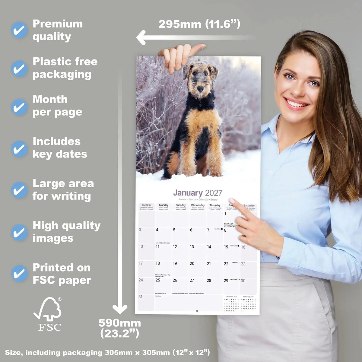Airedale Terrier Kalender 2027