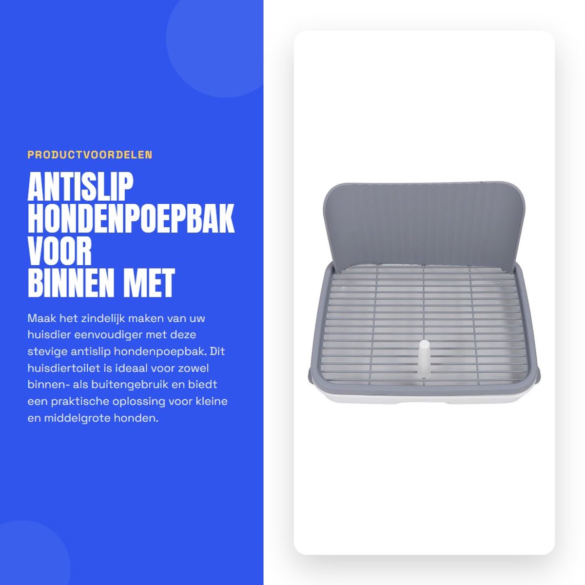 Dailygoods- Hondentoilet Stevige Antislip PP - Afneembare Hondenpoepbak - Grote Absorberende Mat - Huisdiertoilet Binnen/Buiten - Draagbare Zindelijkheidslade - Gemakkelijk Schoon Te Maken