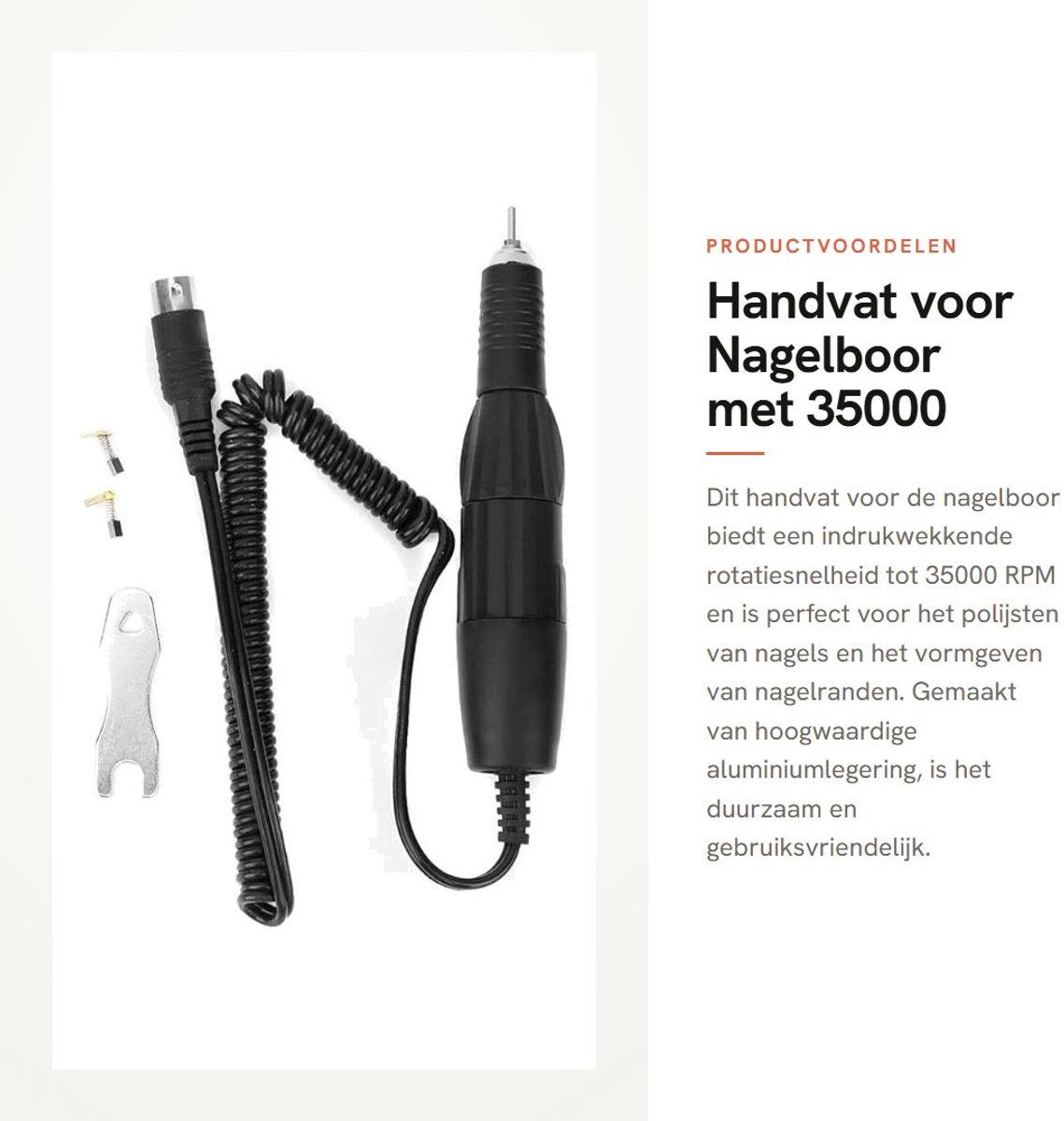Dailygoods- Nagelboor 35000 RPM - Handvat - Nagelpolijstmachine - Nagelslijpmachine - Aluminiumlegering - Instelbare draairichting - Nagelmachine