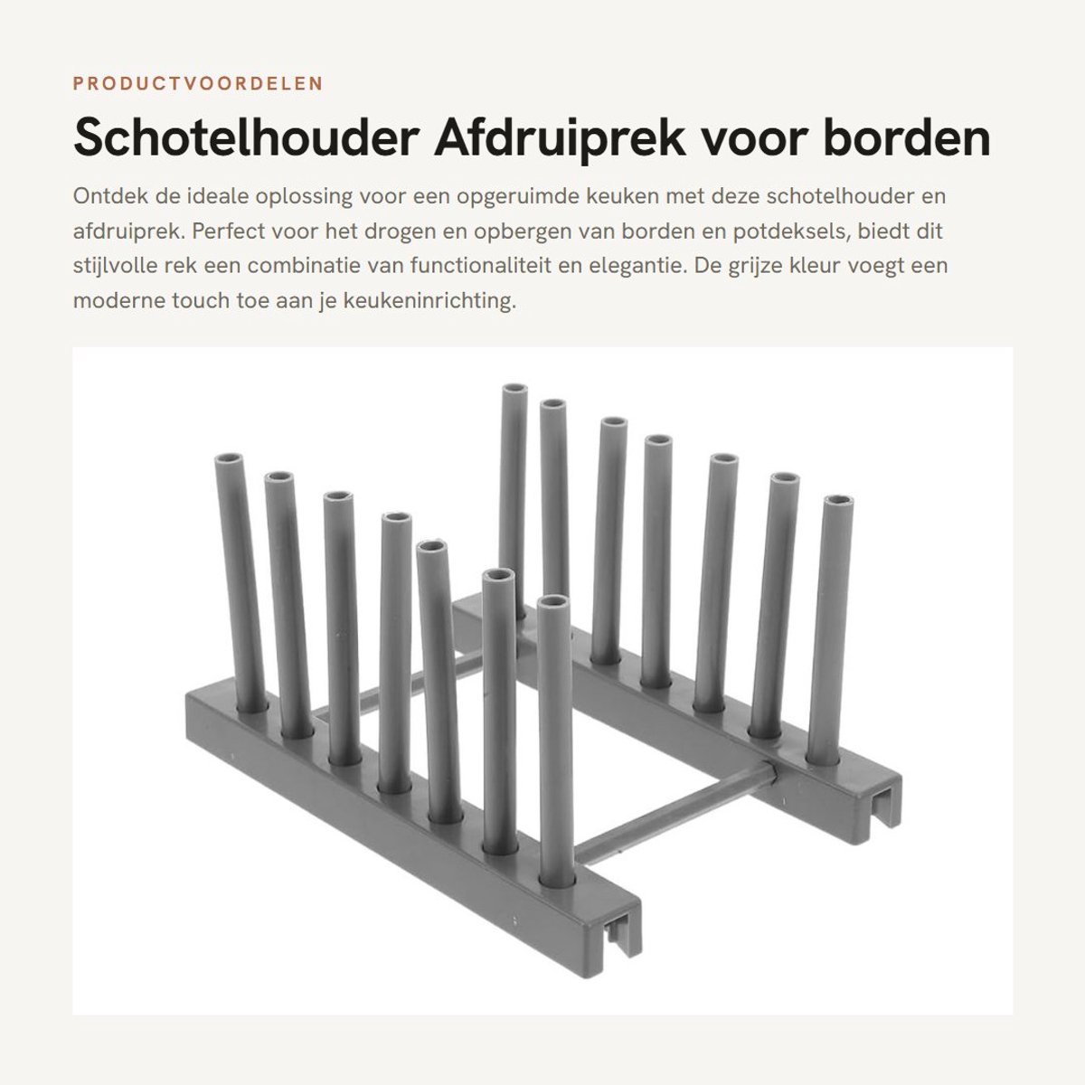 Dailygoods- Schotelhouder Droogrek - Afdruiprek voor Borden - Potdeksel Houder - Snijplank Organizer - Eenvoudig te Monteren - Ruimtebesparend - Afwasrek